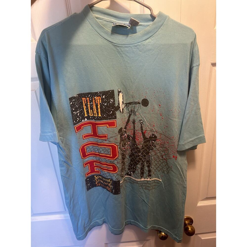 Vintage 90s Spalding Basketball Flat Top T-Shirt Men's Size Large